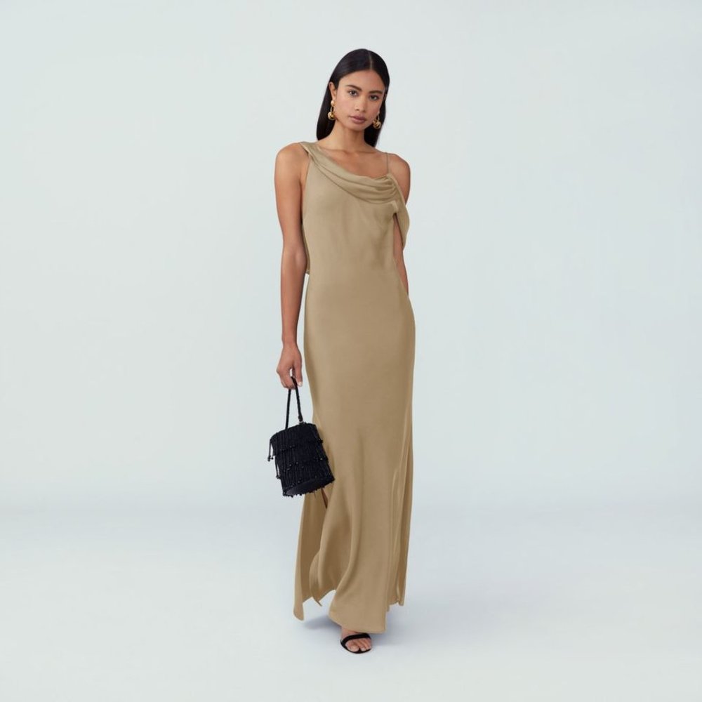 Strappy, asymmetrical Francois slip dress from Fame and Partners, NWT
